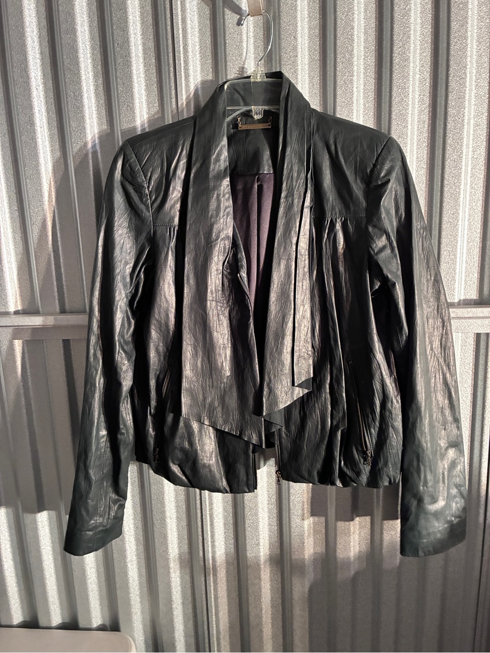 Black Diane Von Furstenberg Soft Leather Jacket